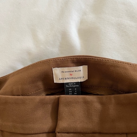Anthropologie Tan Camel Essential Slim Skinny Dress Pants - Picture 4 of 4